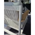Canapé Patmos 3 places Aluminium, Corde, Teck