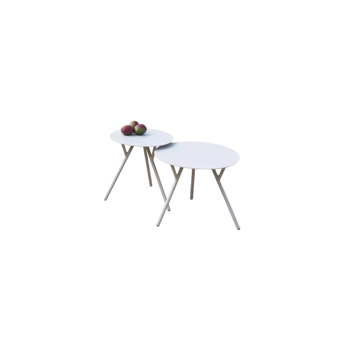 Série de 2 Tables Basses Verona Gigognes Blanc