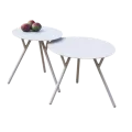 Série de 2 Tables Basses Verona Gigognes Blanc