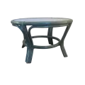 Table Basse en Rotin 77x77 Crueso Bleu