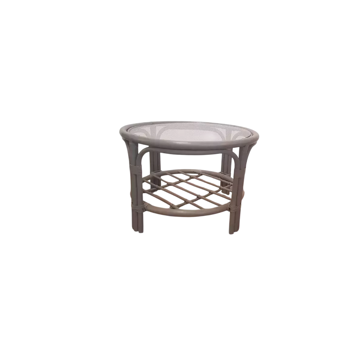 Table Basse en Rotin 68x68 Palerme Taupe