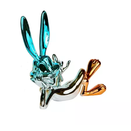statue Bugs bunny allongé résine brillante