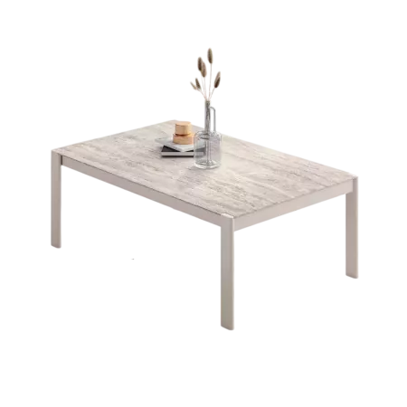 table basse special extérieur en aluminium sand et pierre 130x75x46h