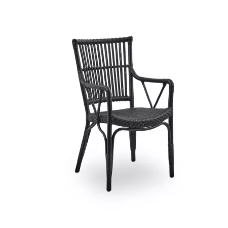fauteuil en rotin noir