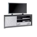 Meuble TV 120 Genève Gris et Blanc