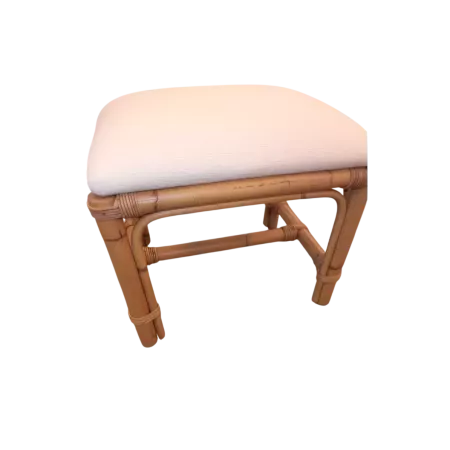 pouf rotin naturel vintage