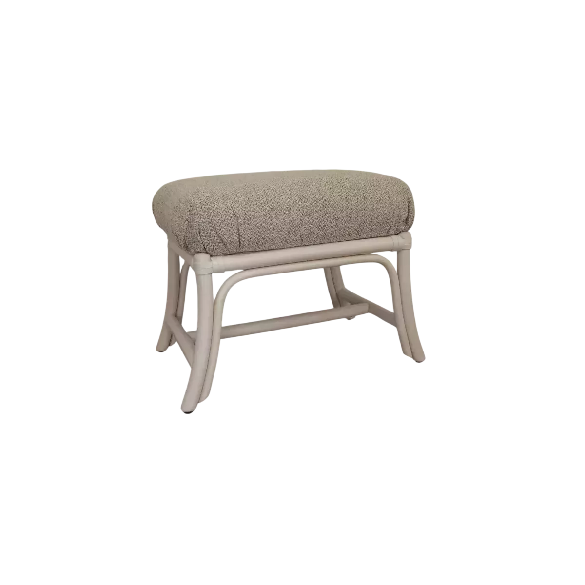 Pouf en Rotin Kos Blanc