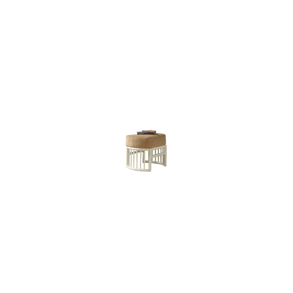 Pouf Rotin Leeds Ivoire