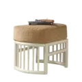 Pouf Rotin Leeds Ivoire