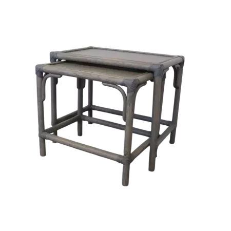 table gigogne en rotin naturel