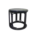 Tables Gigognes Ronde en Rotin Bleu