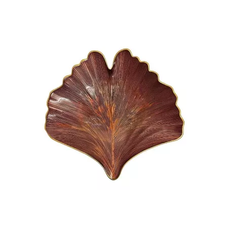 coupe en verre forme feuille ginko brique
