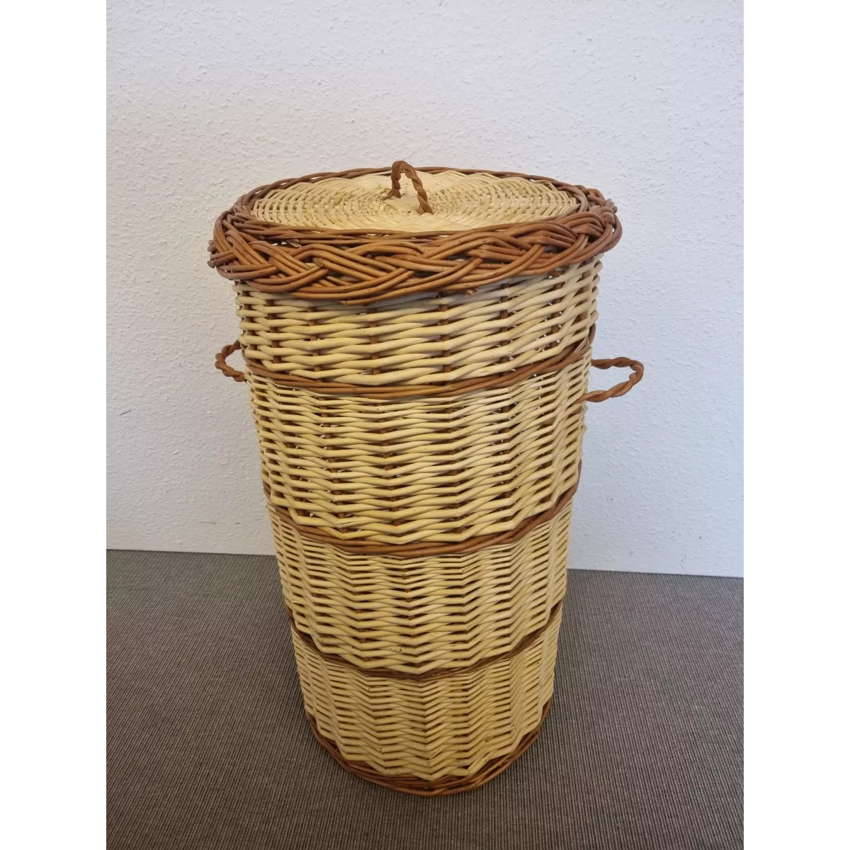 Panière à Linge Tresse Bicolore GM