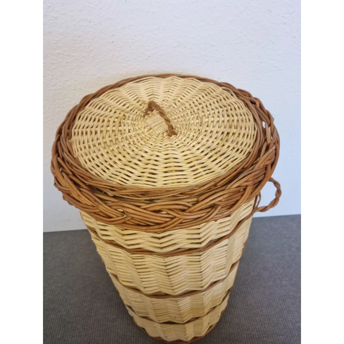 Panière à Linge Tresse Bicolore GM