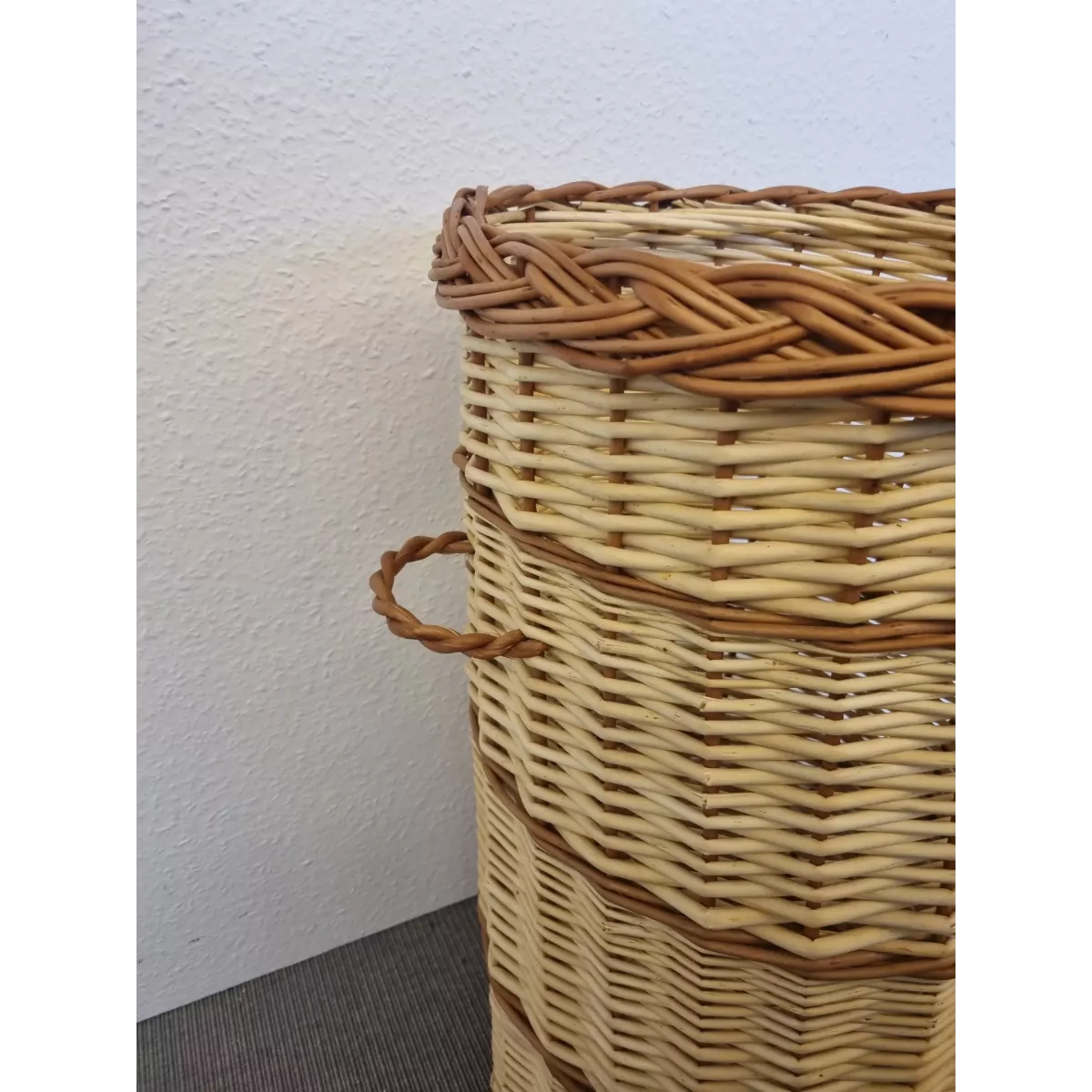 Panière à Linge Tresse Bicolore GM
