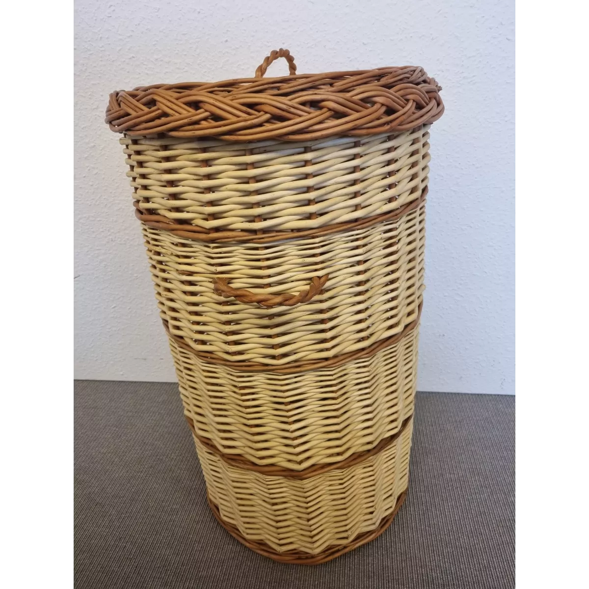 Panière à Linge Tresse Bicolore GM