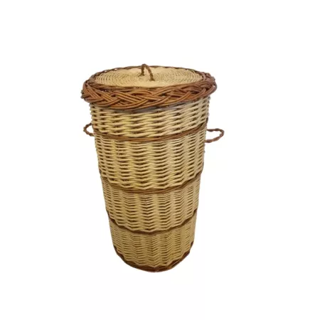 panière à linge en rotin osier bicolore 42x70