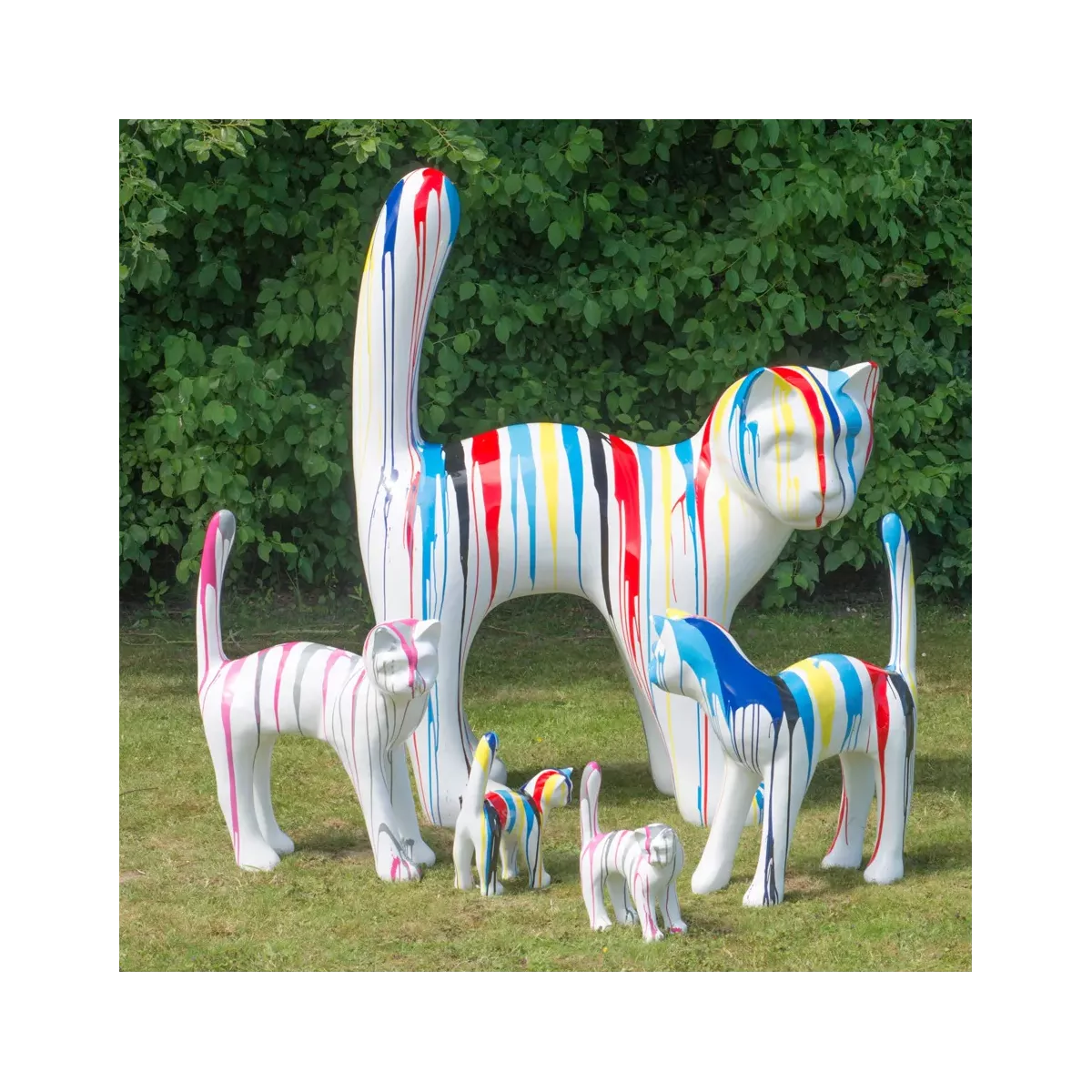 Statue Chat H115 cm XXL  Colorée Outdoor