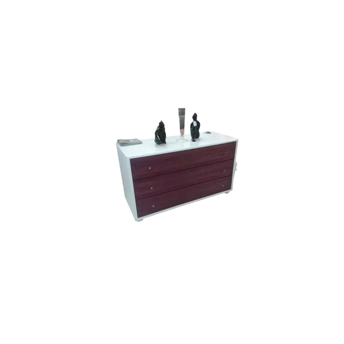 Commode Sendaï Blanc et Merlot
