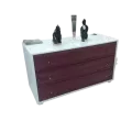 Commode Sendaï Blanc et Merlot