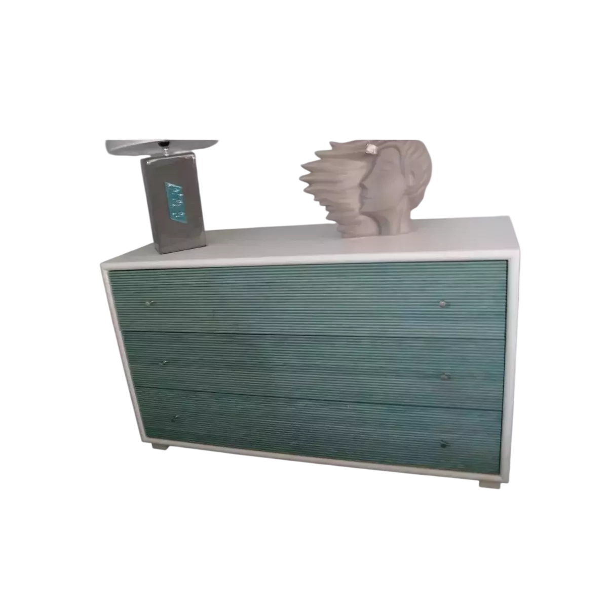 Commode Sendaï Blanc et turquoise