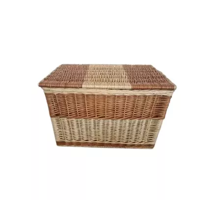 malle en osier bicolore 60x40 osier blond et roux