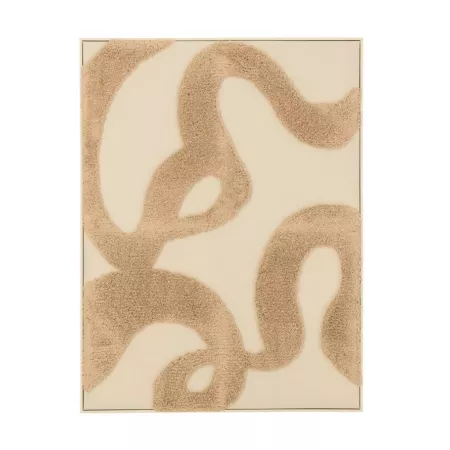 tableau bouclette tissu beige marron 80x100