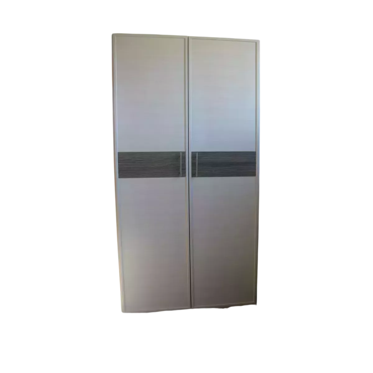 Armoire Sendaî 2 portes Charnières Blanc et Gris