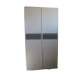 Armoire Sendaî 2 portes Charnières Blanc et Gris