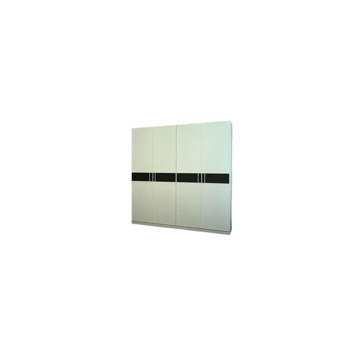 Armoire Sendaî 4 portes Charnières Blanc et Gris