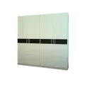 Armoire Sendaî 4 portes Charnières Blanc et Gris