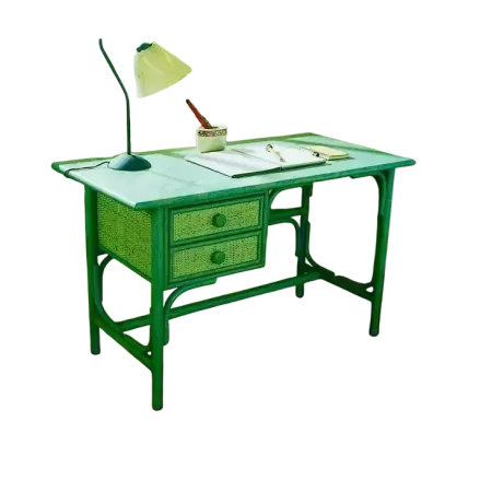 BUREAU EN ROTIN