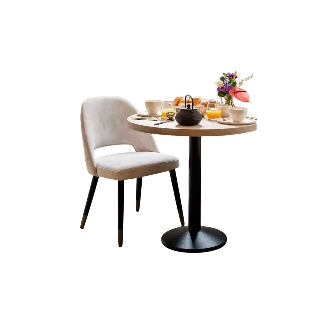 Chaise Joy Velours Beige