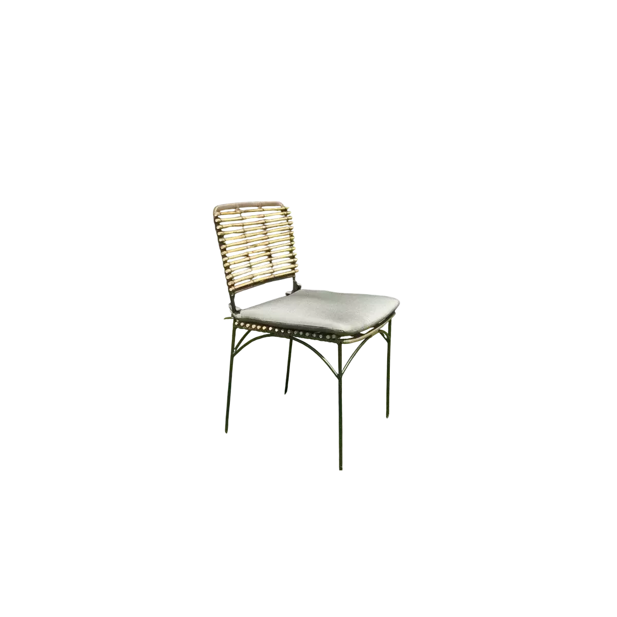 Chaise Baltimore Rotin Naturel et pieds métal noir