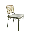 Chaise Baltimore Rotin Naturel et pieds métal noir