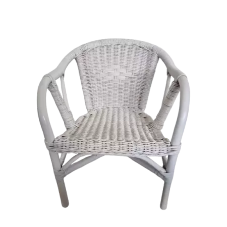 fauteuil d'enfant Edgar en rotin coloris blanc