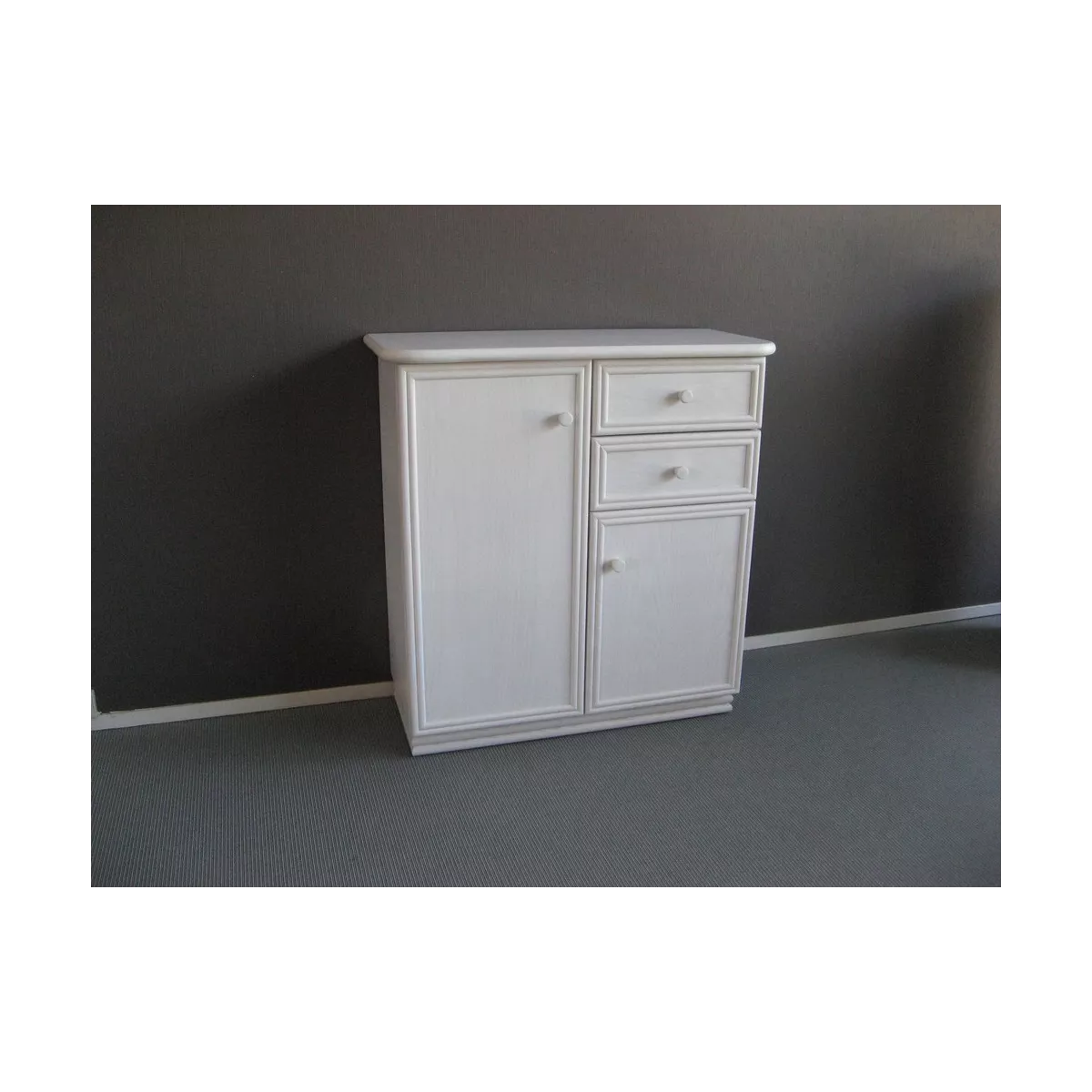 Meuble Delos 87x39 : 2 Portes et 2 Tiroirs Blanc
