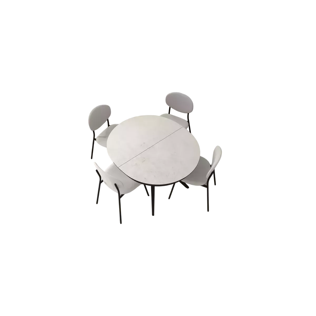 Table Sfera ovale 120 cm en Céramique Marbre Blanc