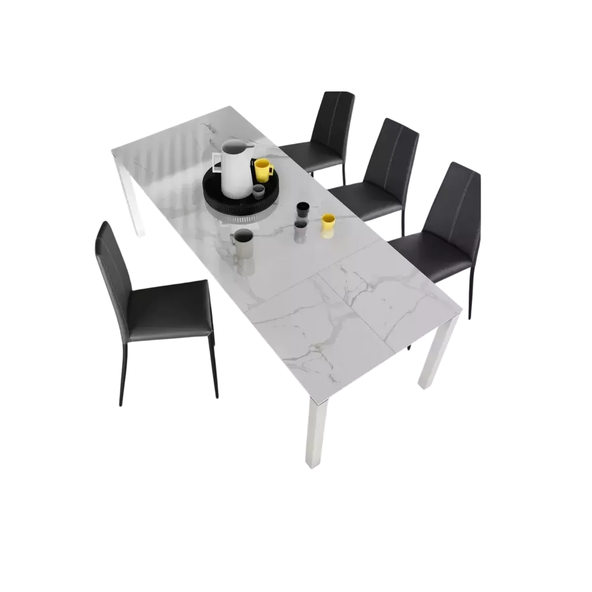 Table Tokio 180cm en Céramique Marbre Blanc