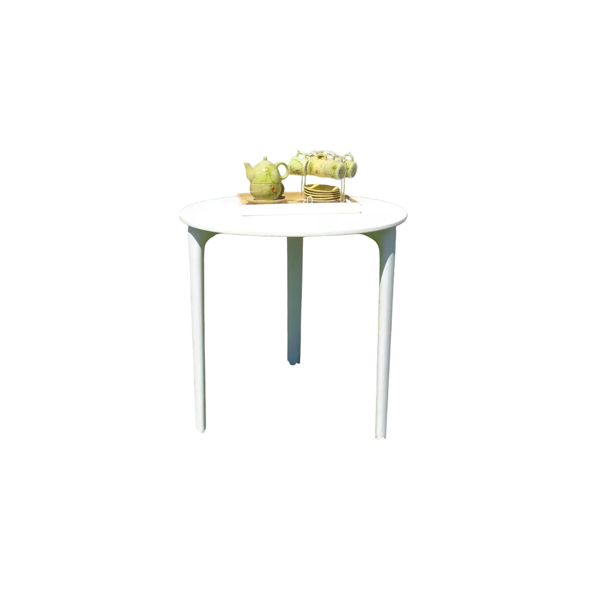 Table Malta @ 70 cm avec 3 pieds en Résine Blanche spécial extérieur