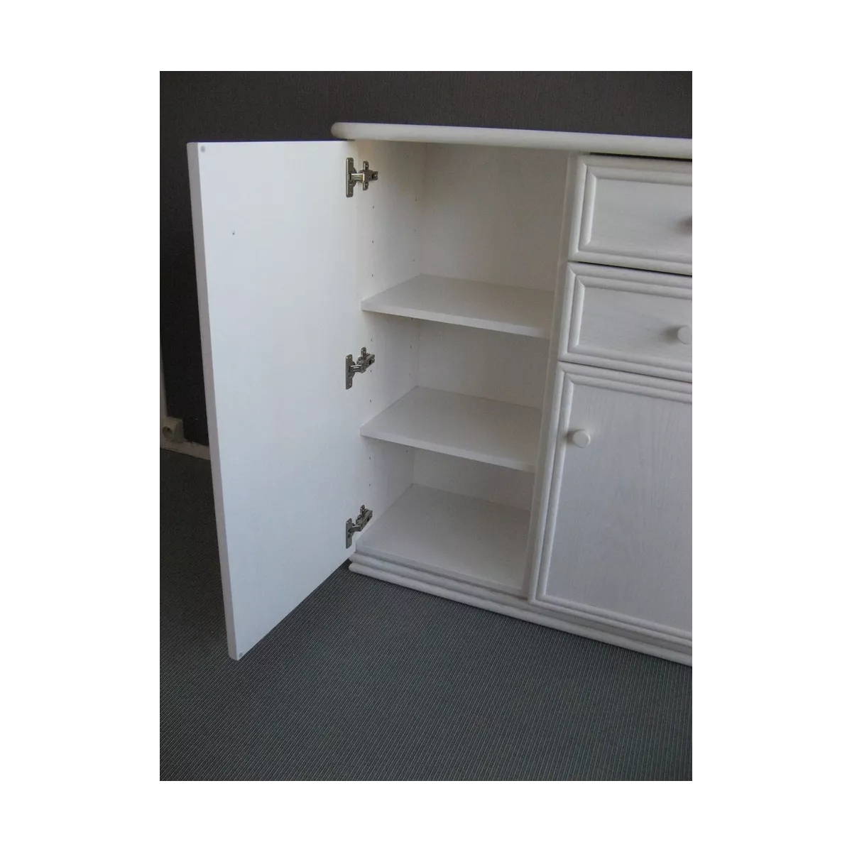 Meuble Delos 87x39 : 2 Portes et 2 Tiroirs Blanc