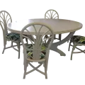 Ensemble Table Nui Ovale + 4 chaises Zante Blanc
