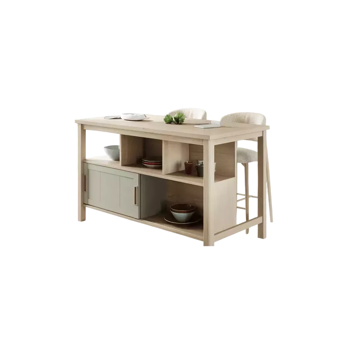 Table Ilot Central Sesame 150 cm Tilleul