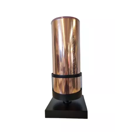 Lampe sixtyone hauteur 38cm avec chapeau en coton coloris cuivre création flam et luce
