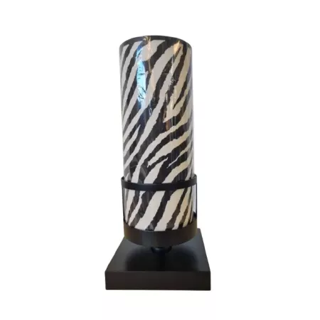 Lampe sixtyone hauteur 38cm avec chapeau en coton coloris ecru création flam et luce