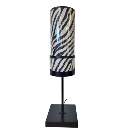 Lampe sixtyone hauteur 60cm avec chapeau en coton coloris ecru création flam et luce