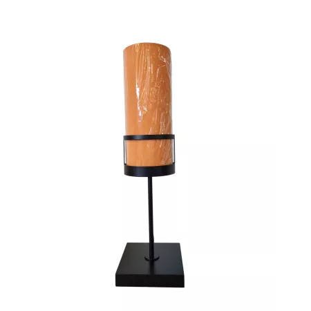 Lampe sixtyone hauteur 60cm avec chapeau en coton coloris safran création flam et luce