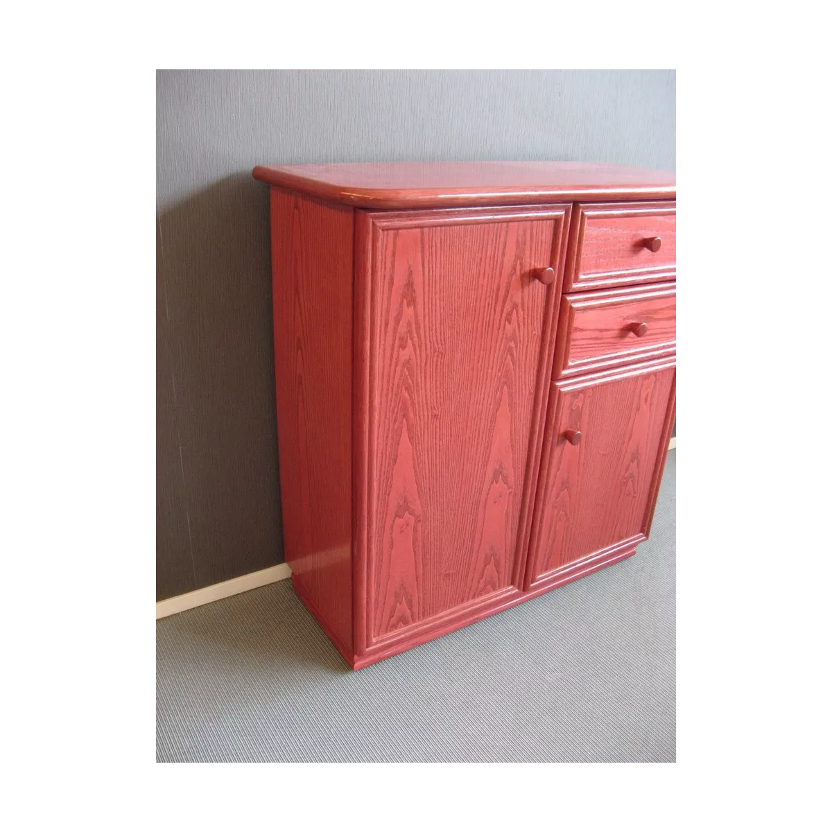 Meuble Delos 87x39 : 2 Portes et 2 Tiroirs Groseille