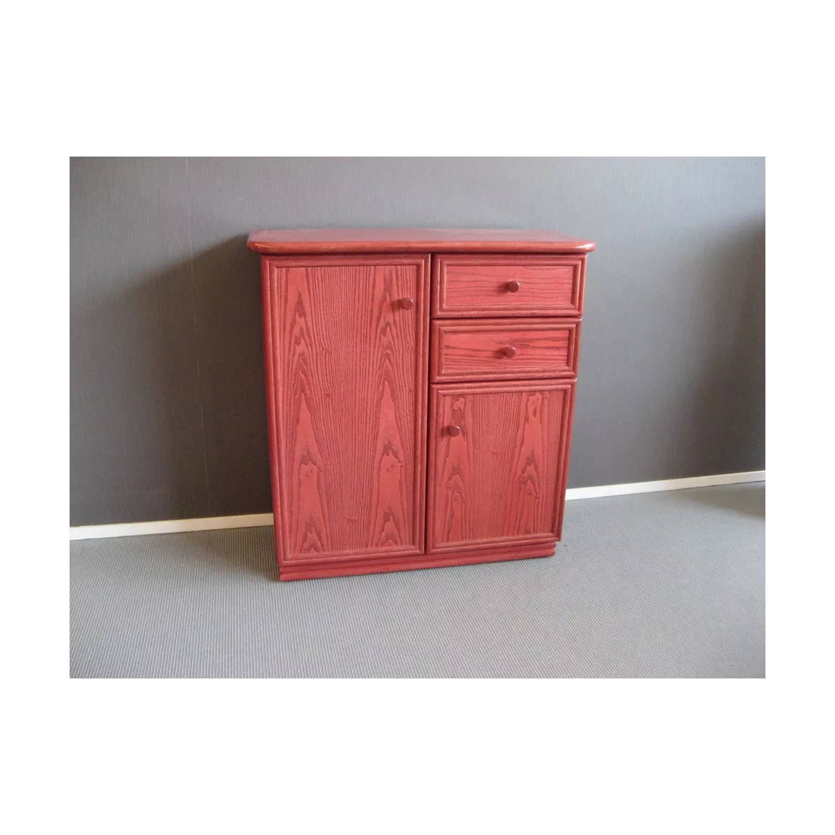 Meuble Delos 87x39 : 2 Portes et 2 Tiroirs Groseille