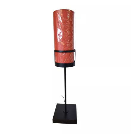 Lampe sixtyone hauteur 70 cm avec chapeau motif noir